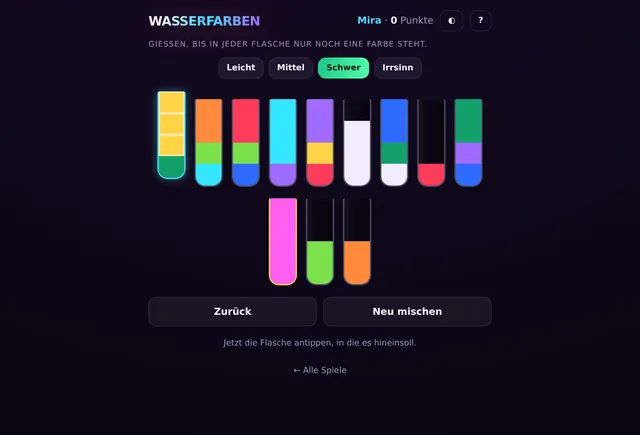 Bildschirmfoto aus einer Partie Wasserfarben